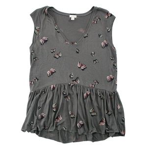 Nordstrom Gray Hinge Butterfly Top Size S